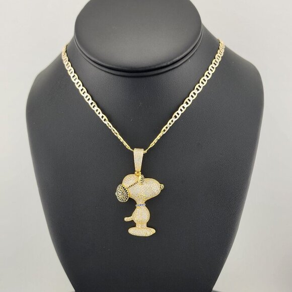 Sterling Silver 925 Snoopy Pendant Necklace – Classic Peanuts Character Jewelry - Picture 1 of 9